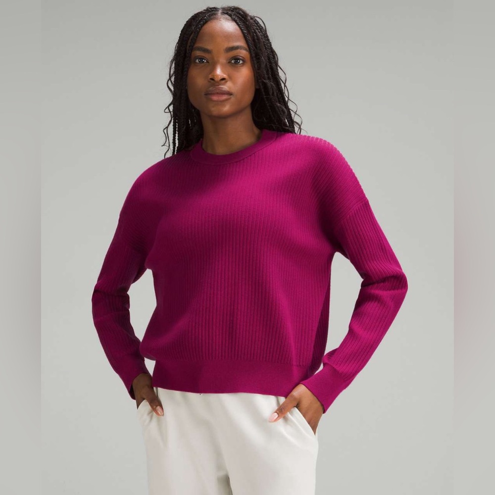 Lululemon Cotton-Blend Ribbed Sweater Wild Berry / Ripened Raspberry